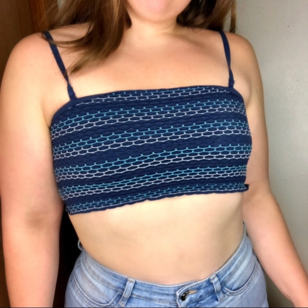 No Boundaries Blue Crop Top Size Small